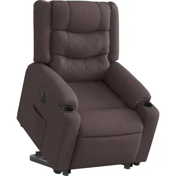 Křeslo zahrada-XL Elektrické zvedací polohovací křeslo tmavě hnědé textil 3310277