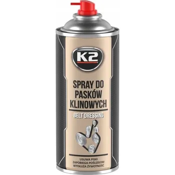 Sprej na údržbu klínových řemenů K2 – Zabraňuje pískání a prokluzování