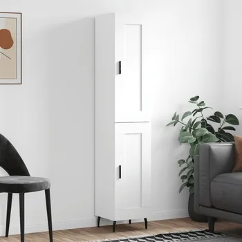 Příborník do zásuvky Skříň highboard bílá 34,5 x 34 x 180 cm kompozitní dřevo IM_3200465