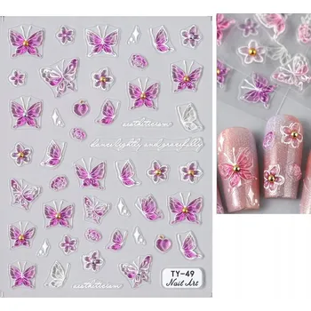 samolepka Samolepky 5D ozdoby na nehty samolepící - Motýli S77