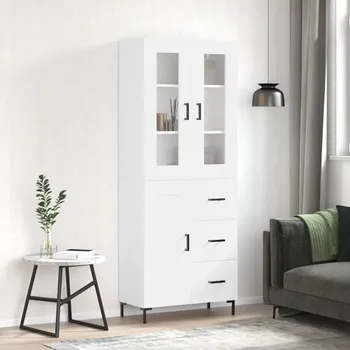 Příborník do zásuvky Skříň highboard bílá 69,5 x 34 x 180 cm kompozitní dřevo IM_3198657