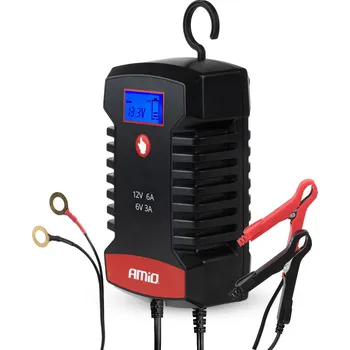 Nabíječka autobaterie Nabíječka digitální AGM GEL STD LiFePo4 MAX 6A 6/12V PRO HOOK AMiO-04532