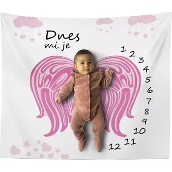 deka Sablio Milníková deka Růžový anděl: 100x100 cm