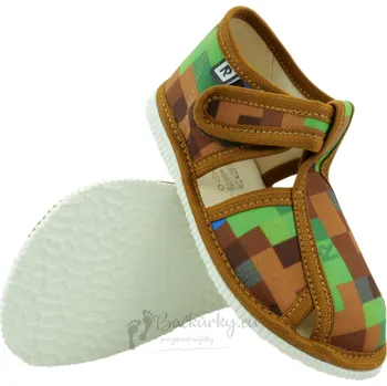 Chlapecké bačkory Dětské pantofle RAK 100015 - Pixel hnědý - vel. 29,5