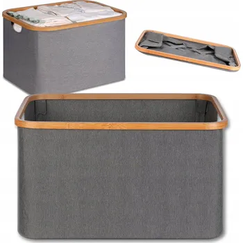 Koš na prádlo Skládací bambusový koš na prádlo 60L do malé koupelny