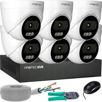 IP kamera Sada 6 IP kamer 4MPX 2K POE, kopulovité, vnitřní, s mikrofonem, bez HDD