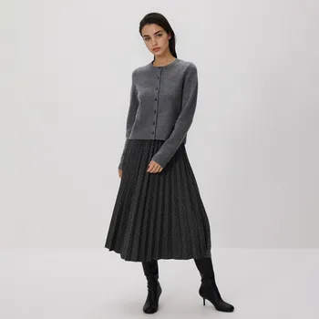 Dámské oblečení Reserved - Sukně s asymetrickým zipem - tmavě šedá - YT119-90X - YT119-90X-XL