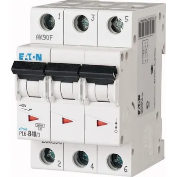 Jistič Třífázový jistič Eaton 286605 PL6-C40/3 na DIN lištu (Eaton PL6-C40/3)