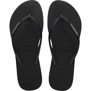 Dámské žabky Žabky Havaianas SLIM GLITTER II dámské, černá barva, na plochém podpatku, 4146975.1069 99X, EUR 37/38