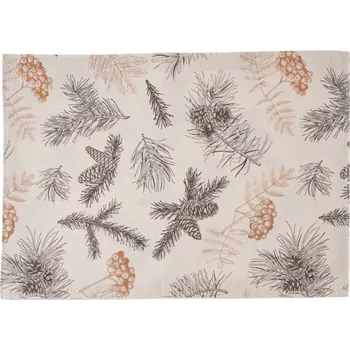 prostírání Vánoční Prostírání voděodolné Jehličí, 32 x 45 cm, hnědá