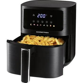 fritéza GourmetMaxx GOURMETmaxx Heißluft-Fritteuse Digital 4,5l 1500W horkovzdušná fritéza, 4.5 l, 1 500 W, s displejem, funkce časovače, černá