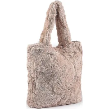 Kožešinová kabelka 36x37 cm - 1 béžová světlá