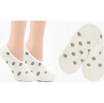 Dámské ponožky MARILYN Teplé ponožky s ABS protiskluzem na zimu papuče ANGORA F31 ECRU