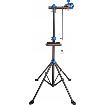 Věšák STojan na kolo, servisní věšák, držák na kolo s nastavitelnou výškou a policí, nosnost 30 kg