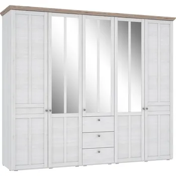 Šatní skříň Skříň se zásuvkami 260 Iloppa - Forte Dub Nelson / Dub Sněžný 254.4x216.6 cm