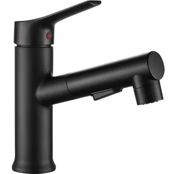 Vodovodní baterie Kuchinox Umyvadlová baterie Fonte s výsuvnou sprškou - BQT_729D, černá mat