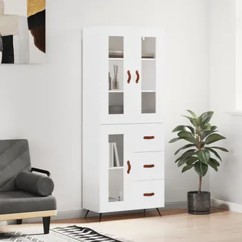 Příborník do zásuvky Skříň highboard bílá 69,5 x 34 x 180 cm kompozitní dřevo IM_3198569
