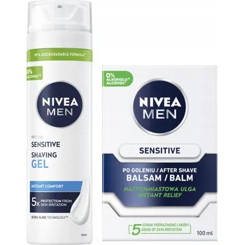NIVEA MEN SENSITIVE Gel na holení 200 Ml + Balzám po holení 100 ml + Míč