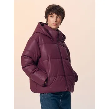 Bunda puffer s kapucí - S - House - purpurové - 116EW-44X