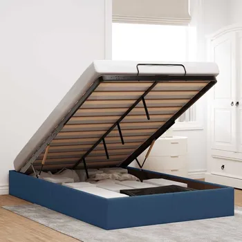 Postel zahrada-XL Osmanský rám postele bez matrací modrá 120x190 cm textil 3310867