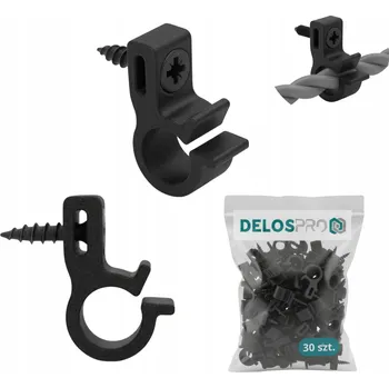 Obraz Univerzální háčky se závitem pro girlandy, světelné dekorace, černé, 30 ks