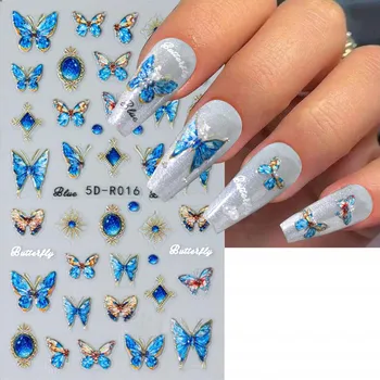 samolepka Samolepky 5D ozdoby na nehty - samolepící motýlci S122