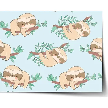 Plakát Sablio Plakát Lenochodi na větvi Varianta: 90x60cm