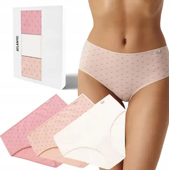 Kalhotky ATLANTIC 3LP-221 kalhotky KLASICKÉ dámské bavlněné kalhotky 3 PÁRY - XXL