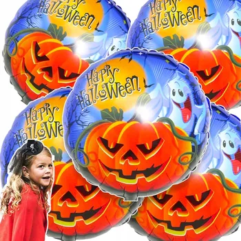 Balónek HALLOWEENSKÉ BALÓNKY 5 ks PÁRTY PRO DĚTI STRAŠIDELNÁ DÝNĚ DUCH STRAŠIDLO 51 CM