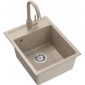 Granitový dřez Jednokomorový granitový dřez Quadron béžový