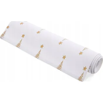 ubrus VÁNOČNÍ BĚHOUN NA STŮL S MOTIVEM STROMEČKŮ BAVLNĚNÝ DEKORATIVNÍ