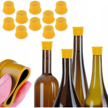 ZÁTKA KORKOVÁ ZÁTKA ŠPUNT DO LÁHVE VÍNA NÁPOJŮ SILIKONOVÁ ŽLUTÁ