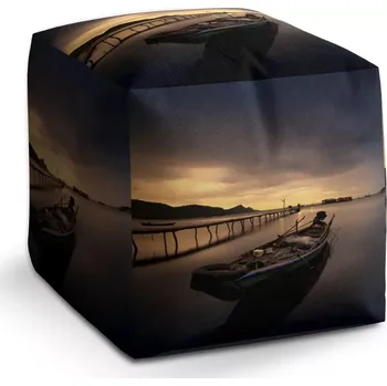 Taburet Sablio Taburet Cube Loďka na jezeře 2: 40x40x40 cm
