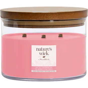 Svíčka Wood Wick Vonná svíčka ve skle velká, 3 knoty Salt Watermelon