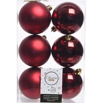 Vánoční ozdoba Hladká Vánoční Koule 8 cm 6 ks