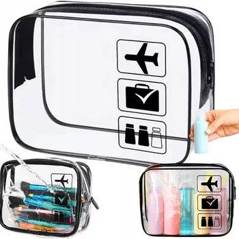 Kosmetická taška Průhledná cestovní kosmetická taška do letadla na letiště, příruční zavazadlo