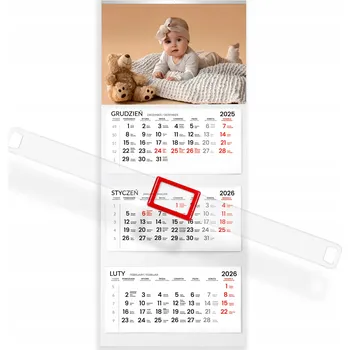 Obraz Foto-Kalendář Trojdílný BÍLÝ nástěnný s vlastní fotografií PREMIUM 3jazyčný