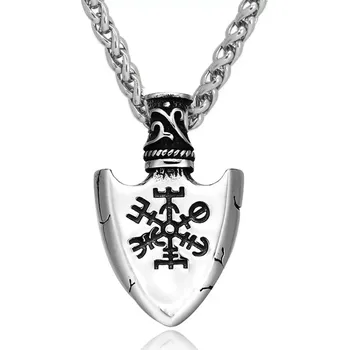 Přívěsek Přřívěsek z chirurgické oceli – Šíp Valknut & Vegvisir - Model BEZ ŘETÍZKU (pouze přívěsek)
