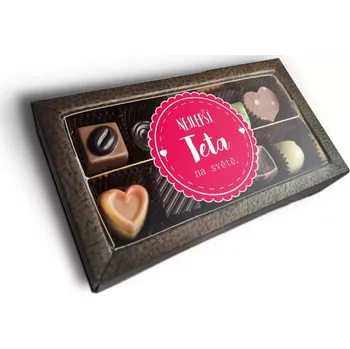 Bonboniéra Sablio Pralinky Nejlepší teta na světě - 10 ks pralinek