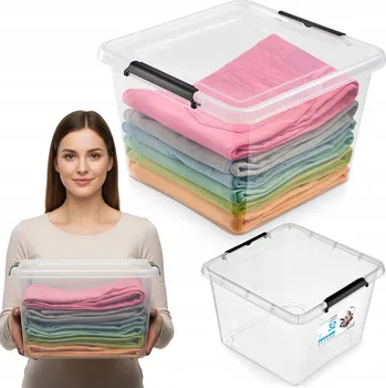 Dóza na potraviny Plastová nádoba s víkem 32 l průhledná