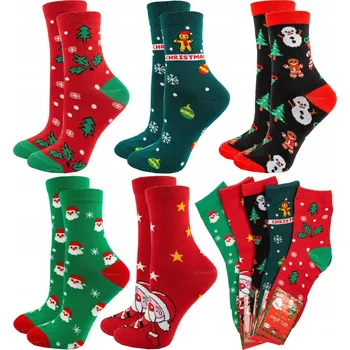 Dámské ponožky Ponožky dámské vánoční, mikulášské, VÁNOČNÍ STROMEK 5 párů
