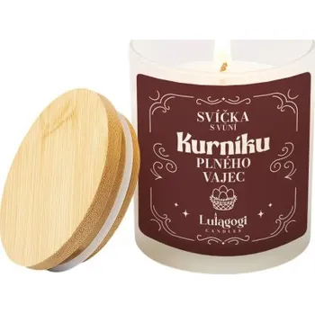Žertovný předmět Svíčka s vůní kurníku plného vajec - vonná svíce s potiskem- Tričkový.cz
