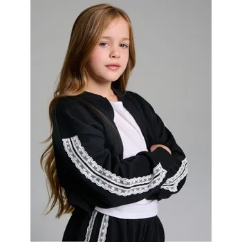 Dívčí mikina Sinsay - Mikina na zip s postranními pruhy - černá - 282GW-99X - 282GW-99X-152