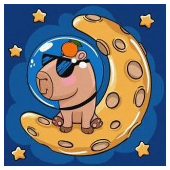 Set školních potřeb Malowanie po numerach - Kapibara na księżycu 30x30