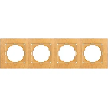 vypínač ELITE - Čtyřnásobný rámeček dub (E4/D1)