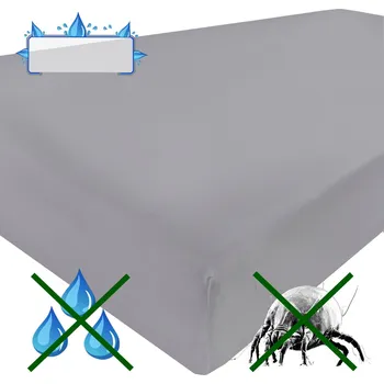 Chránič matrace Domácí pohoda | Jersey nepropustné PREMIUM prostěradlo s PU 90x200 - šedé