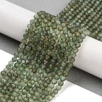 Dětské navlékací korálky Apatit zelený fasetovaný 4 mm (návlek 37 cm)