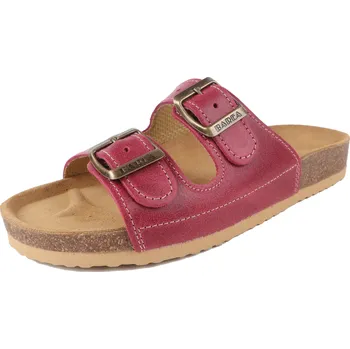 Dívčí bačkory Korkové celokožené sandále, přezůvky BAREA 046053 růžová Velikost: 34