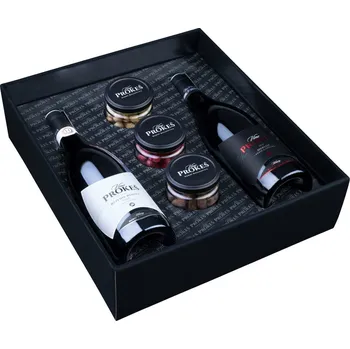 Víno Dárkový balíček Víno a mandle V: Pálava '24 výběr z horznů, polosuché + Rulandské bílé '24 pozdní sběr, polosuché