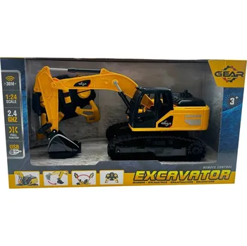 RC model auta Gear Inc RC Bagr na Dálkové ovládaí v měřítku 1:24 žlutý